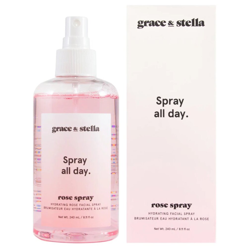Grace & Stella Spray All Day Rose Spray Hydrating Facial Spray 8.11oz SEALED NiB